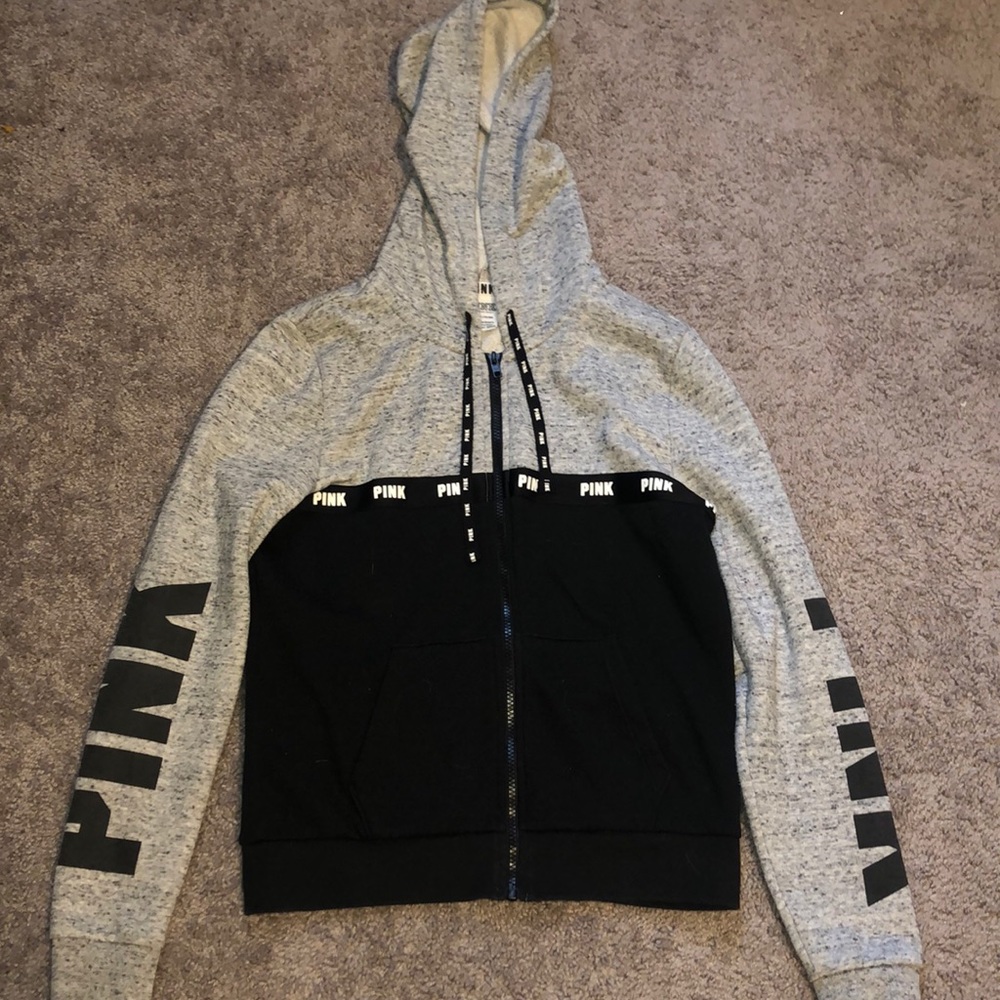 Black and grey zip up jacket
